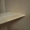 Close-up view of a light wooden shelf inside an empty Vista 3-Way Horn Speakers loudspeaker cabinet, focusing on the smooth texture and edges. Close-up view of a light wooden shelf inside an empty Vista 3-Way Horn Speakers loudspeaker cabinet, focusing on the smooth texture and edges.